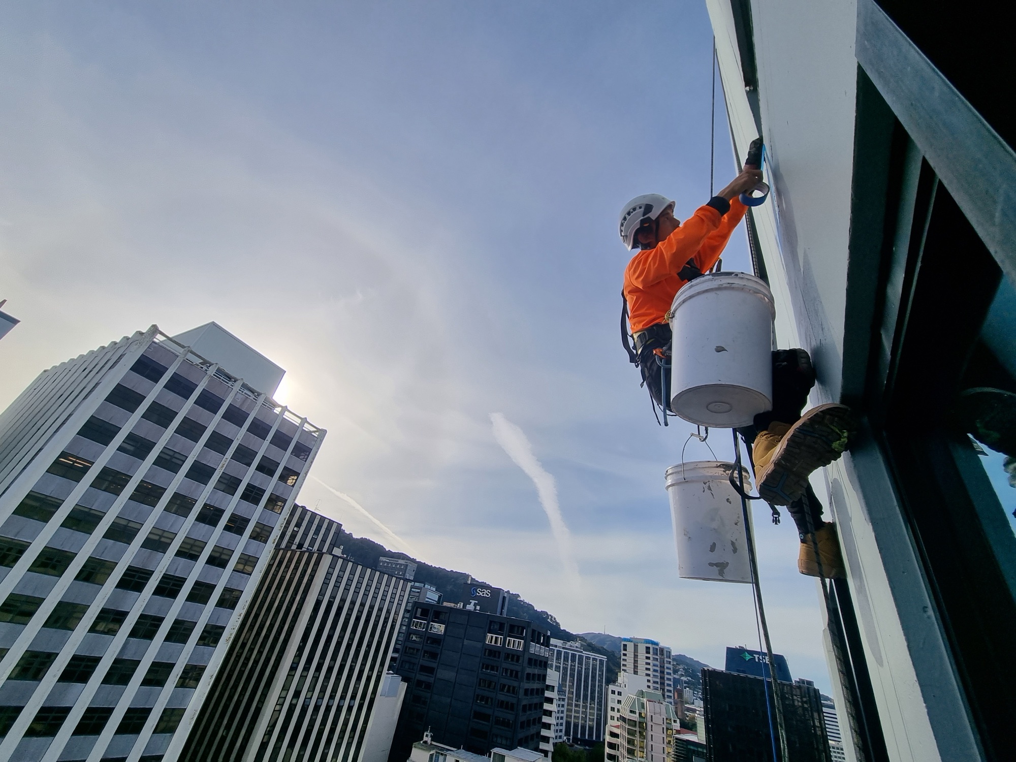 Painting — rope access facade coating, Wellington