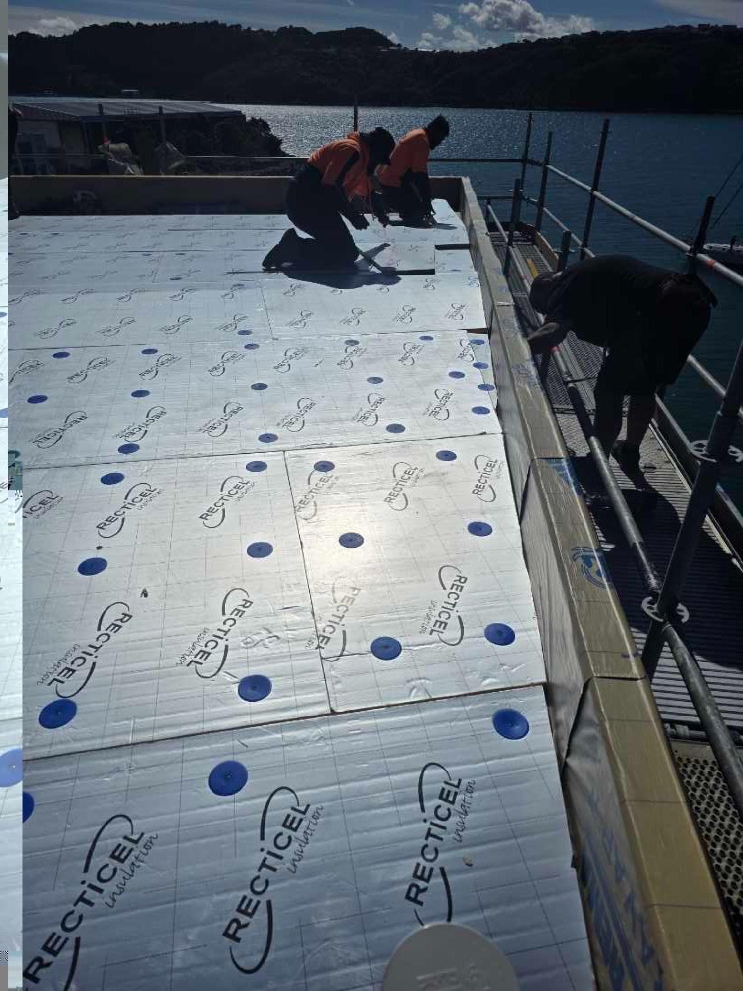 Recticel insulation boards laid to roof deck